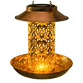 thumbnail image 2 of Xerdsx Heated Hummingbird Feeder, Solar LED Iron Metal Bird Feeder Hanging Lamp, 2 of 7