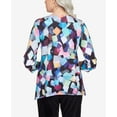 thumbnail image 5 of Alfred Dunner Womens Petite Texture Squares Sharkbite Hem Top, 5 of 6