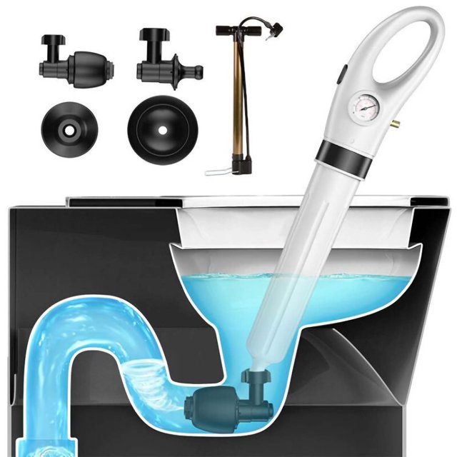 Pneumatic Toilet Plunger Air Drain Blaster Air Power Toilet Plunger Toilet Plunger Toilet High Pressure Cleaner Pneumatic Toilet Plunger High Pressure Balloon Sealing Air Drain