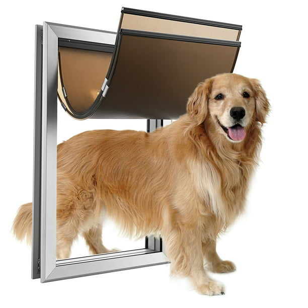 SHZOND Large Dog Door Aluminum Dog Doors W/ExtraLarge Flap 17.5" W x