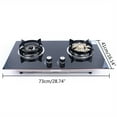 thumbnail image 2 of Kitchen Gas Cooktop Stove Top 2 Burners Tempered Glass Built-in NG Black, 2 of 13
