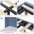 thumbnail image 4 of Bingirl Velvet Upholstered Twin Bed Frame with LED Lights and Wing Back Storage Headboard, Wood Slats Support, No Box Spring Needed, Easy Assembly - Blue, 4 of 8