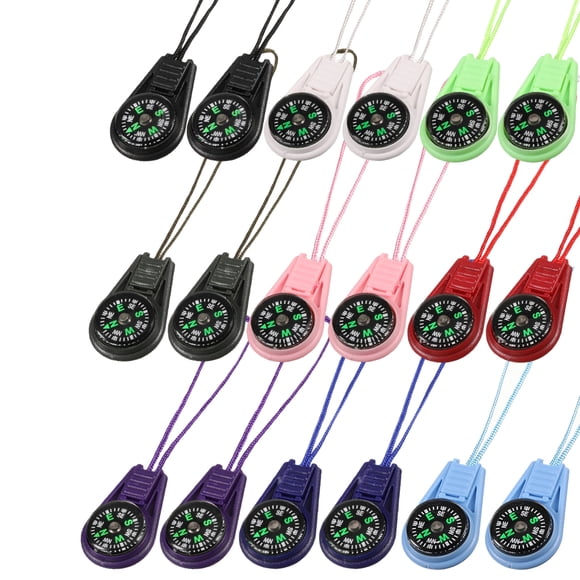 Hi,Fancy 18 Pieces Mini Compass Pocket with Lanyard High Accuracy Surviving Equipment Climbing Accessories Survival Tool Outdoor Supplies