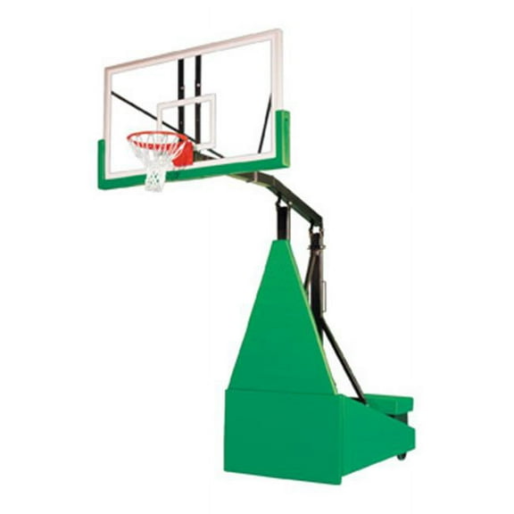 Storm Arena Steel-Glass Portable Basketball System With Official Glass Backboard, Gold