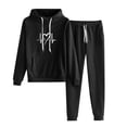 thumbnail image 2 of DPTALR Women's Casual Printed Hooded Drawstring Loose Long Sleeve Sweatshirt Tops And Long Pants Set Suits, 2 of 4