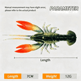 thumbnail image 2 of BARMOTU Crawfish Soft Fishing Lure, Realistic Crayfish Bait with Built-In Metal Plate Hook, Weedless Bottom Fishing Lure for Bass, Freshwater Fishing, 2 of 6