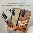 thumbnail image 6 of Allytech Mirror Case for Samsung Galaxy A14 5G for Girls Women Makeup, Bling Rhinestone Ring Holder Finger Grip Kickstand Cover, Full Body Protection Precise Cutouts Shockproof Case - Silver, 6 of 10