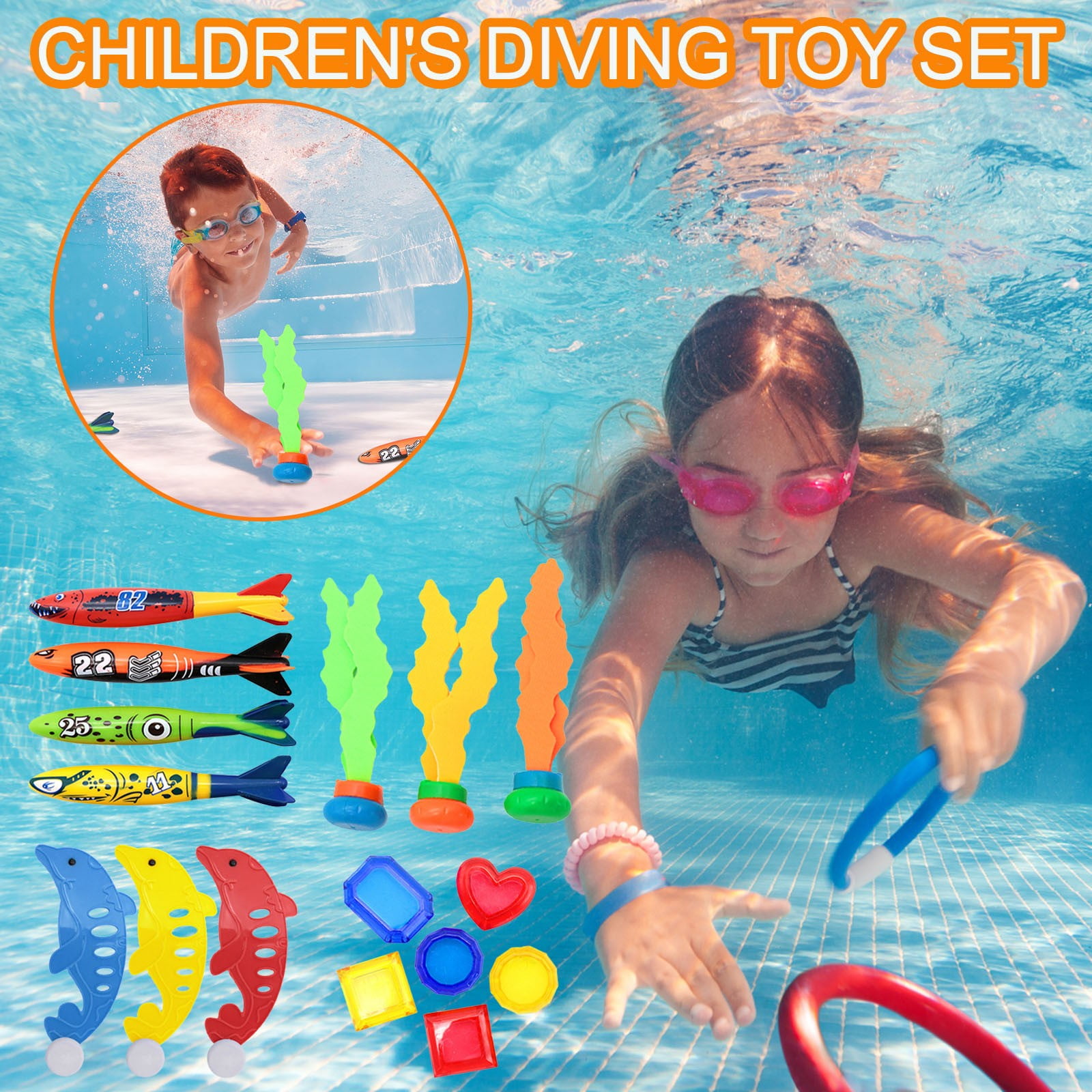 Fonwoon Underwater Swimming Toys forScubadiving Water Rings Seaweed