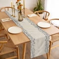 thumbnail image 3 of Table Runner 72 Inches Long for Kitchen Dining, Blue Flower Dresser Scarf Farmhouse, Dining Table Decorations for Wedding/Parties, Spring Farmhouse Country Floral Plant Beige 13 x 72 In, 3 of 8