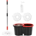 thumbnail image 7 of Spin Mop and Bucket Set, 360° Spin Mop and Bucket with Wringer Set and 3 Microfiber Mop Replacement Heads Refills, 61" Stainless Steel Extended Handle Spinning Mop Bucket System for Floor Cleaning, 7 of 7