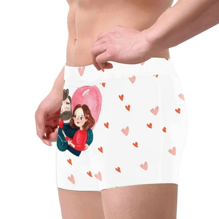 

Gyouwnll Men s Funny Print Mid High Waist Panties Physiological Panties Boxer Briefs Boxers White XXL