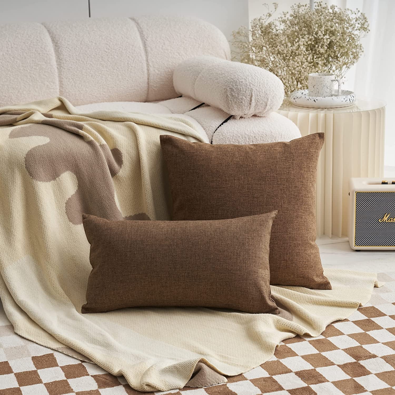 Beige linen pillows hotsell