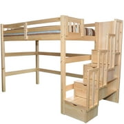 Aria Stairway Full Loft Bed Natural