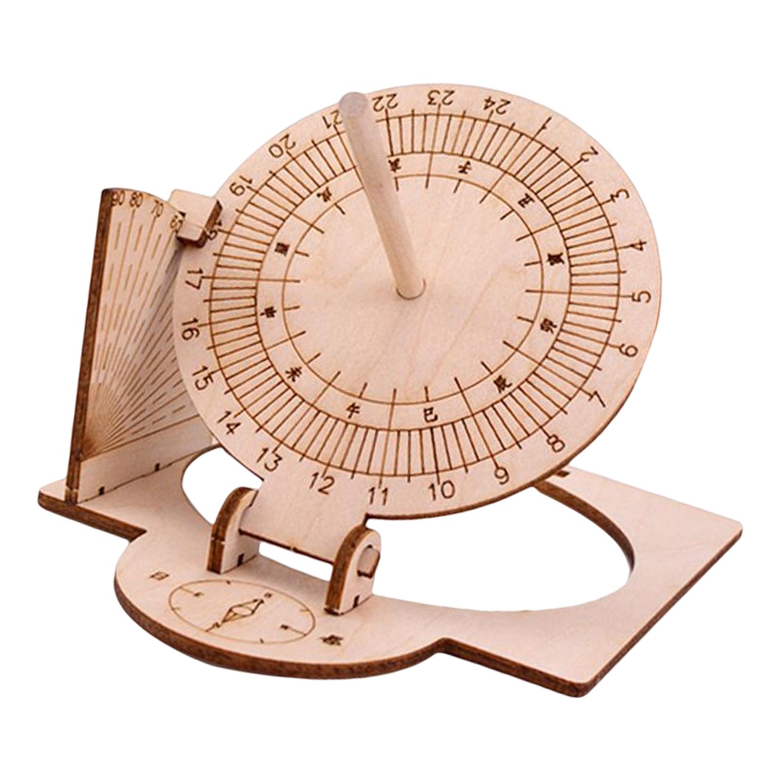 Equatorial Sundial Clock DIY Wooden Building for Adults and Children Experiment Equipment Durable Manual Assembly Model Teaching Aid - image 4 of 6