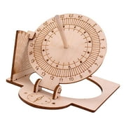 Equatorial Sundial Clock DIY Wooden Building Functional Teaching Aid Educational Toys Easily Install Manual Assembly Model Durable
