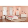 thumbnail image 2 of Lit Plateforme Grand en Bois Concord avec Pied de Lit et 2 Tiroirs de Rangement, Blanc, 2 of 6