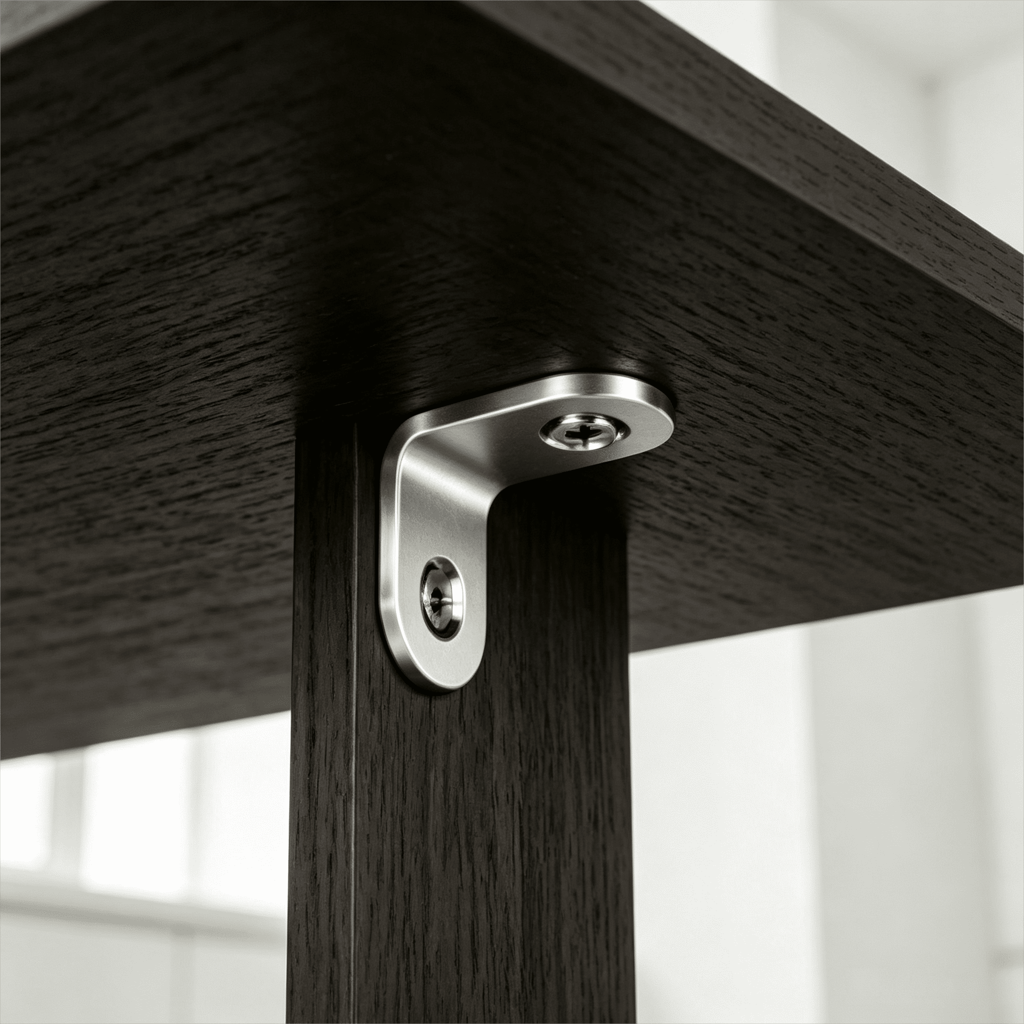 Hyper Tough 0.79 in. Stainless Steel Corner Brace for Shelves and Wood Furniture with Screws, 50 Pack