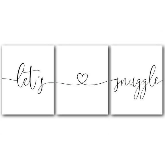 Let's Snuggle, Romantic Posters, Set of 3 Poster Prints, Home Wall Décor, Minimalist Art