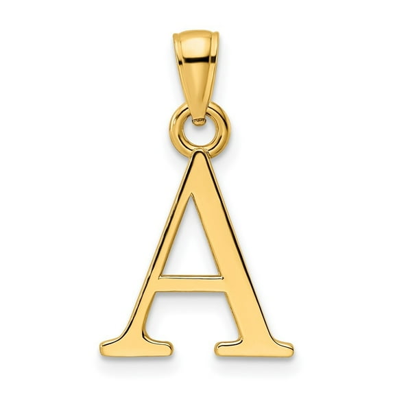Auriga Fine Jewelry 14K Yellow Gold Letter A Initial Pendant for Women (L-18.49 mm, W-13.92 mm)