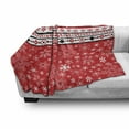 thumbnail image 3 of Christmas Soft Flannel Fleece Throw Blanket, Classical Nostalgic Noel Pattern with Geometric Shapes and Snowflakes Artwork, Cozy Plush for Indoor and Outdoor Use, 50" x 70", Red White, by Ambesonne, 3 of 6