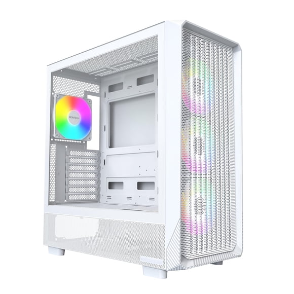 Funda para PC Montech X5- ATX Mid-Tower con alto flujo de aire, color blanco