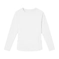thumbnail image 5 of PWPSG Girls Spring Long Sleeve Tops Quick Dry Breathable Summer Sun Protection Shirts Casual Crewneck Workout Blouses with Pockets White 12 Years, 5 of 8