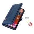 thumbnail image 4 of Dteck iPhone 11 Pro Zipper Walle Case,PU Leather Flip Retro Shockproof Magnetic Stand Case Cover for iPhone 11 Pro 5.8 inch,Blue, 4 of 10