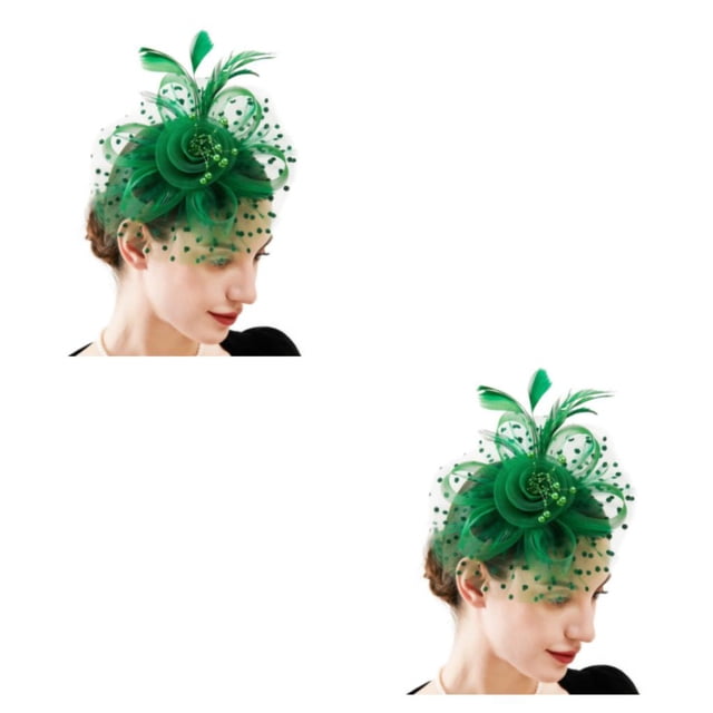 Minnieouse Tocado de boda con flores para el pelo, mano de obra, estilo Retro, ahorro de espacio, compromiso nupcial sencillo, Clip de malla, Fruta Verde 2piezas