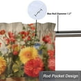 thumbnail image 5 of Rooster Valance Curtain for Kitchen Rustic Wooden Barn Farmhouse Floral Country Privacy Decorative Rod Pocket Short Window Valance Curtains 54 by 18 in, 1 Panel, 5 of 6