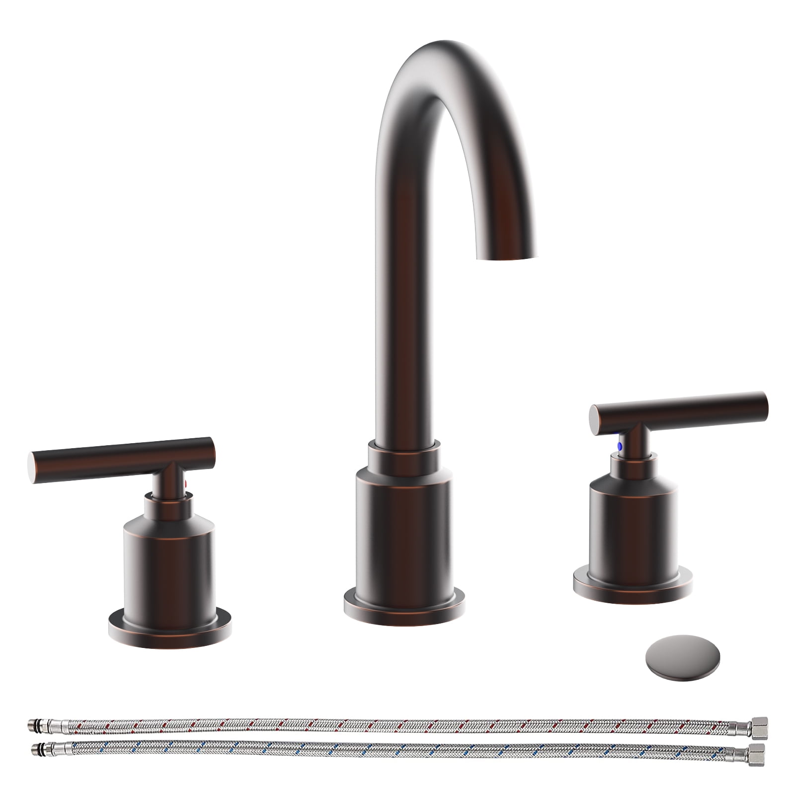 Widespread Bathroom Sink Faucet 8" - Brushed Nickel for 3-Hole Installation, gray