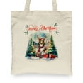 thumbnail image 2 of Merry Christmas Santa Reindeer Antlers Collie Sleigh Xmas Winter Holiday Canvas Tote Bag Collie Dog Lover Gifts Idea Reusable Shopping Grocery Bag - 00023, 2 of 5