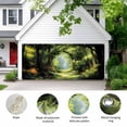 thumbnail image 2 of Forest Garage Door Cover Banner 7 x 8 FT, Nature Woodland Spring Scenic Green Trees Flower Garage Door Curtains Backdrop with Grommets for Indoor Outdoor Wall Party Porch Yard Decorations Background, 2 of 9