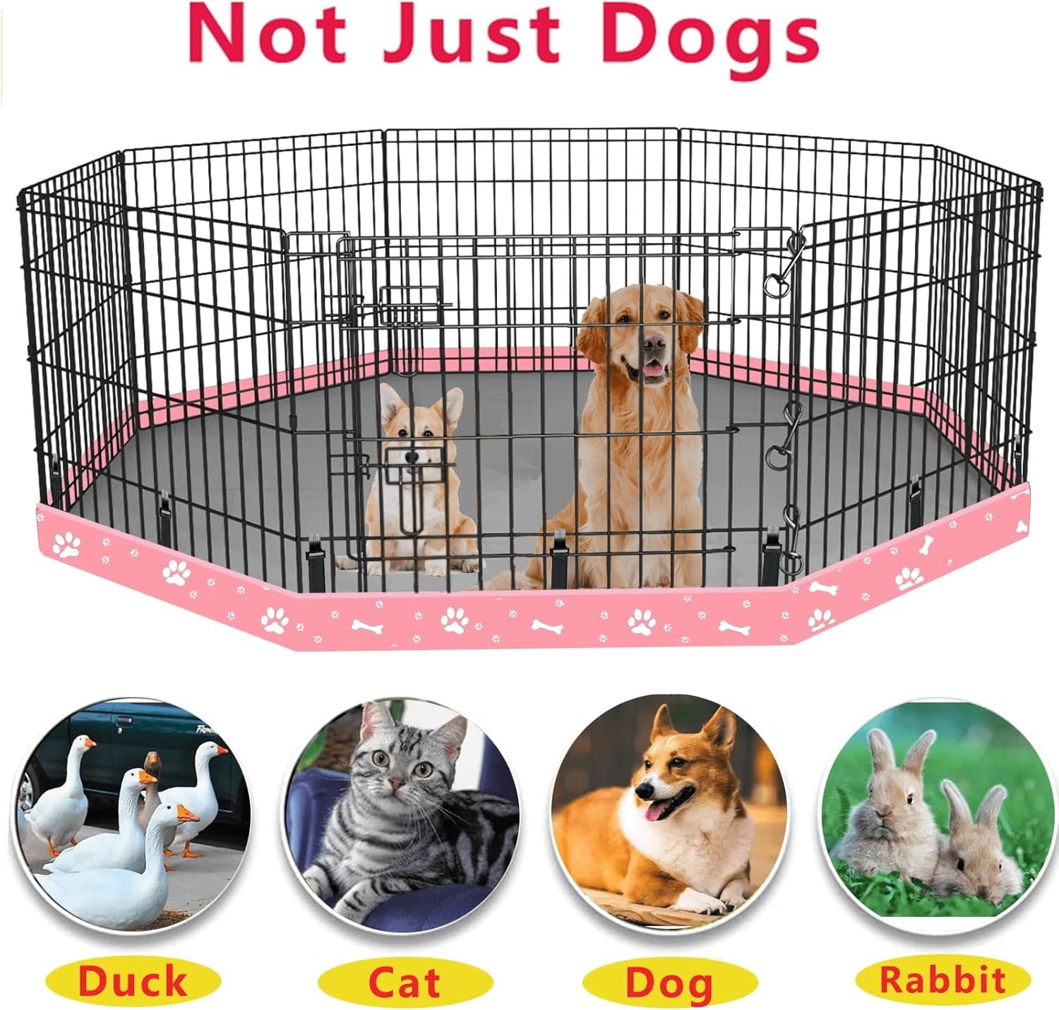 Playpen Bottom Pad Fits for 24 Inch 8 Panels Regular Octagon Metal Exercise Pet Playpen,  Crate Pad Puppy Playpen Pad. (Note: Playpen Not Included) -