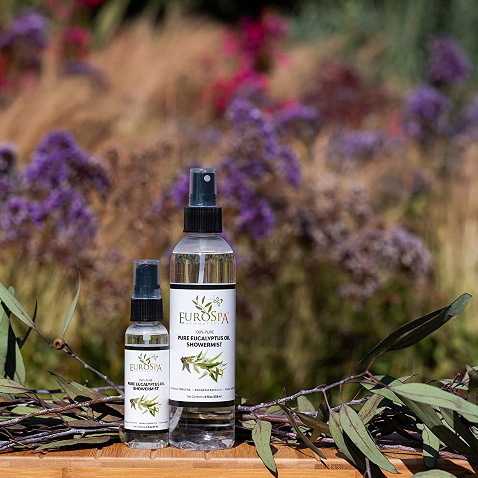 EuroSpa Aromatics Pure Eucalyptus Oil Shower Mist Spray Aromatherapy 2 Oz, 2-Pack