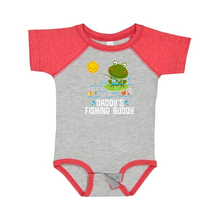

Inktastic Daddys Fishing Buddy Cute Frog Gift Baby Boy or Baby Girl Bodysuit