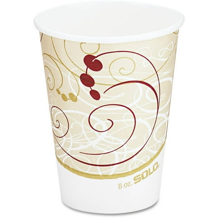 - Solo Hot Cups, Symphony Design, 8oz, Beige, 1000/Carton