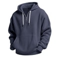 thumbnail image 5 of Mens Waffle Sweatshirts Quarter Zip Long Sleeve Hoodie Oversized Casual Loose Fit Hooded Sweatshirt Spring 2026 Outfit, 5 of 7