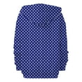thumbnail image 4 of Women's Polka Dot Print Zip Up Drawstring Hooded Sweatshirt with Pockets, Long Sleeve Casual Comfortable Fashion Top for Autumn Winter Daily Wear, Beach Outings and All Season Blue L, 4 of 7
