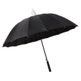 thumbnail image 1 of Grand parapluie automatique à 16 baleines, étanche, avec housse, longue poignée droite, robuste, pour homme et femme, extérieur, noir, 1 of 4