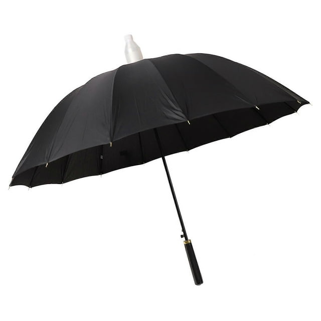 Grand parapluie automatique à 16 baleines, étanche, avec housse, longue poignée droite, robuste, pour homme et femme, extérieur, noir