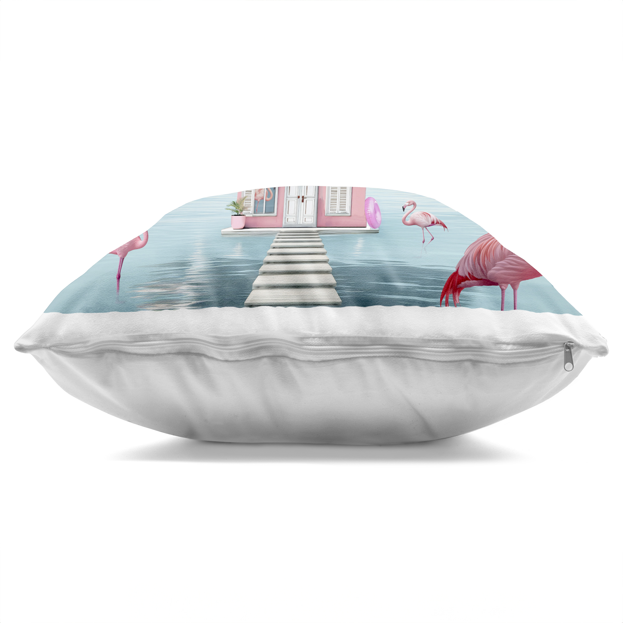 Stupell Industries Flamingo Hotel on Water Decorative Printed Throw Pillow, design by Lori Lea Studios
