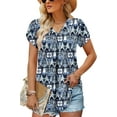 thumbnail image 3 of KISSMODA Womens Floral Tunic Top Short Sleeve Shirts Loose Fit Summer Tops, 3 of 4