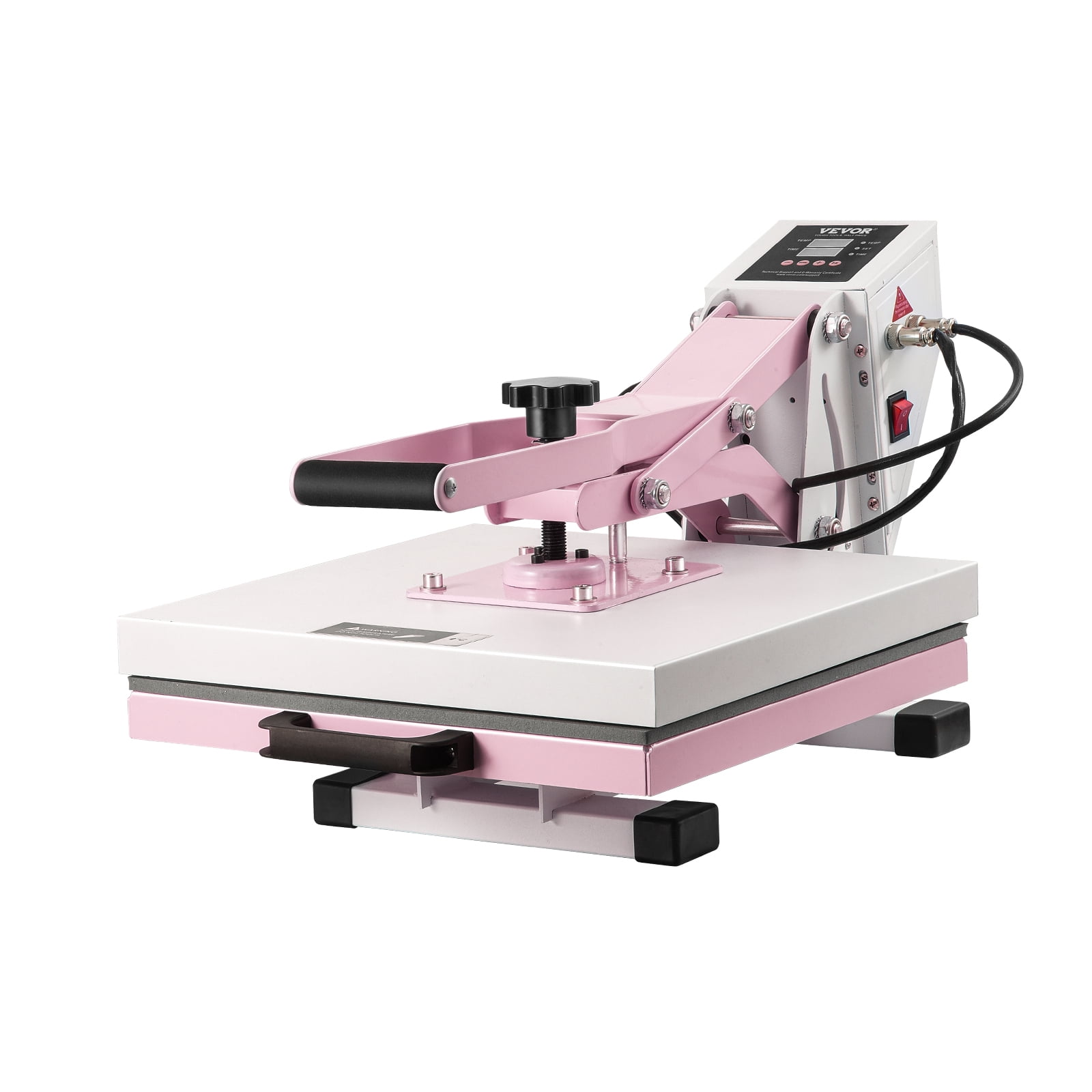 VEVOR Heat Press, 15 x 15 inch Digital Heat Press Machine, Slide Out Heat Transfer Machine, Fast and Even Heating, 2-Layer Insulation Cotton, Heat Transfer Machine for T-Shirts/Pillows/Bags, Pink