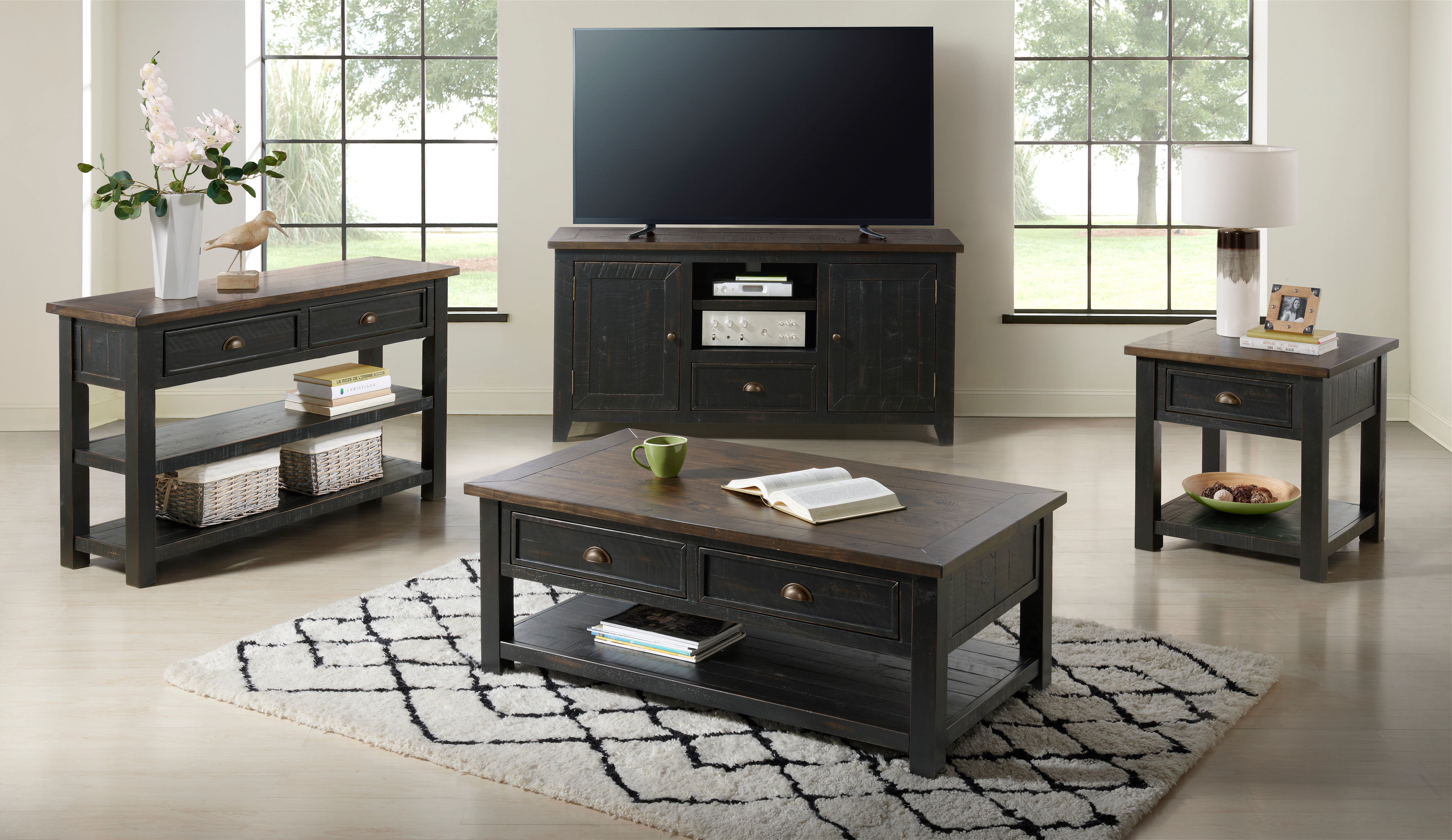 Martin Svensson Home Monterey End Table, Black and Brown