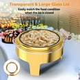 thumbnail image 5 of ROVSUN 6QT 2 Pack Gold Chafing Dishes for Buffet, Roll Top Chafing Dish Buffet Set, Round Chafers and Buffet Warmers Sets with Glass Lid & Serving Tong for Parties Weddings Catering Events Dinners, 5 of 8