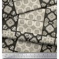 thumbnail image 2 of Soimoi Rayon Fabric Check & Quatrefoil Patchwork Print Fabric by the Yard 56 Inch Wide, 2 of 3