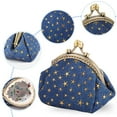 thumbnail image 3 of Five-Pointed Star Coin Purse Denim Change Pouch Wallets Buckle with Kisslock Clasp Coin Holder Clutch Handbags for Women Ladies, 3 of 6