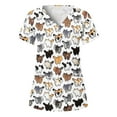thumbnail image 1 of Hauts pour Femmes Col Roulé Animal Haut pour Femmes Paquet Imprimé Manches Courtes Col Roulé en V Chemise à Manches Longues Femmes Col Vacances Amusant à Motifs T-Shirts de Travail Blouse Hauts avec Poches, 1 of 3