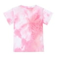 thumbnail image 4 of Hienoo Infant Girls Shorts Sets Tie Dyed Short Sleeve Crewneck T Shirt Shorts 2-Piece Set, 4 of 7