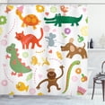 thumbnail image 1 of Ambesonne Animals Shower Curtain, Jolly Cartoon Animals, 69"Wx84"L, Multicolor, 1 of 3